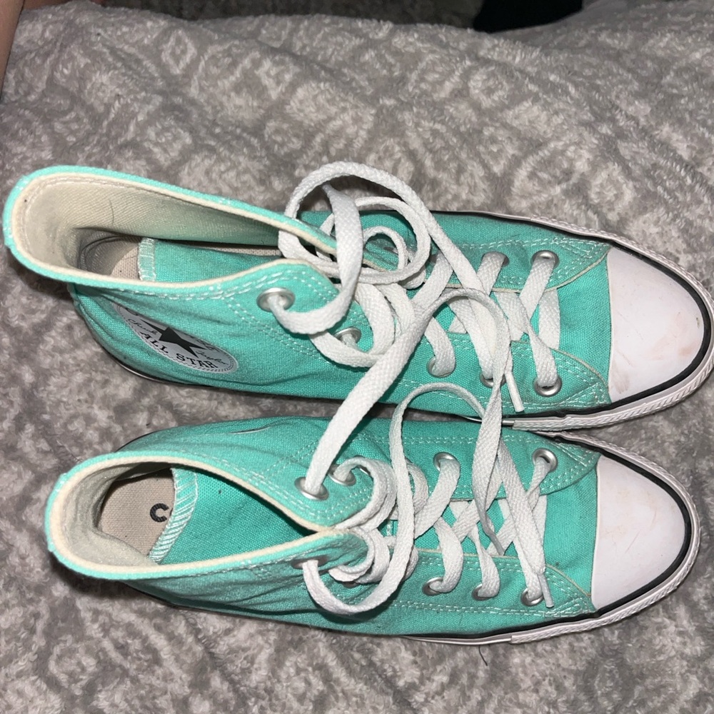 Teal/Green High Top Converse
